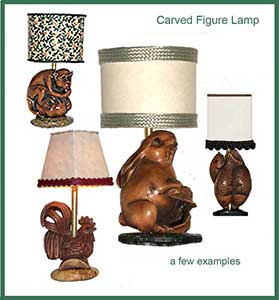 Carved Wood Base Lamps G-L-07
