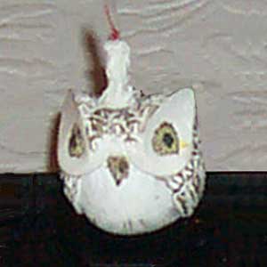 Short Owl Lamp with Candle